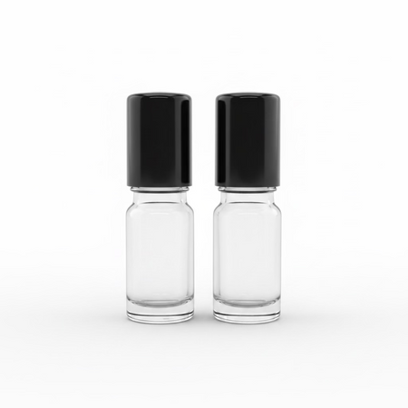 DIN18 Stainless Steel Roller Ball with Gloss Black plastic Cap for Roll-On Bottles (better value)