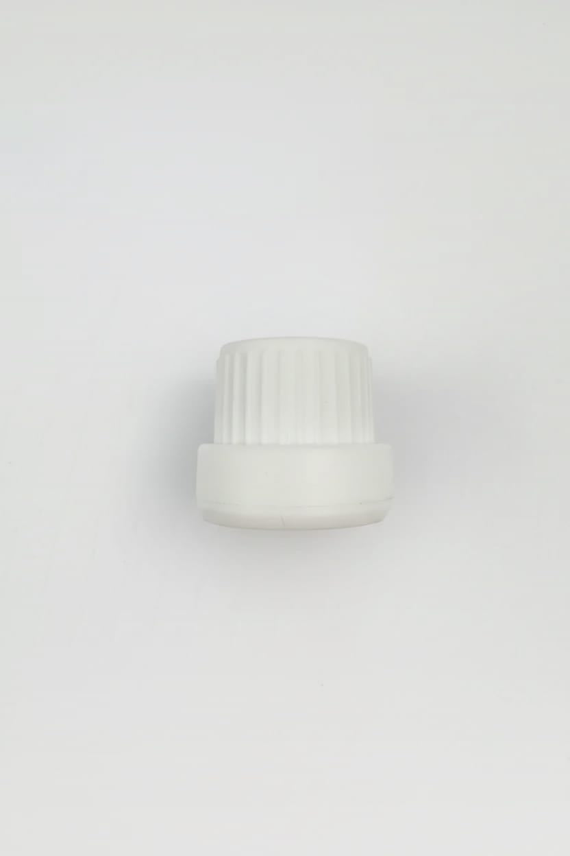 Dripper insert 0.6mm with Tamper Evident Ribbed White Cap (Type III) DIN18
