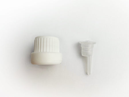 Dripper insert 0.6mm with Tamper Evident Ribbed White Cap (Type III) DIN18