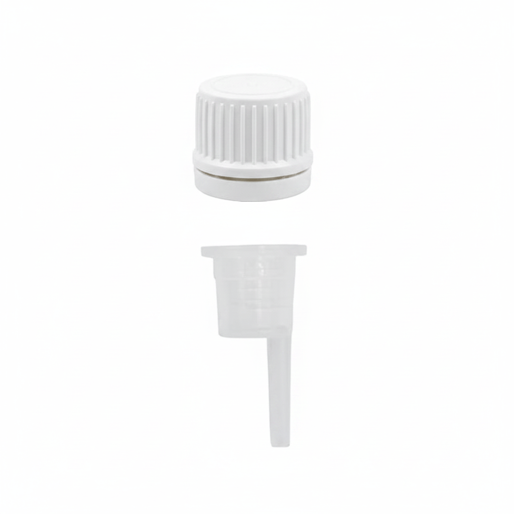 Dripper Insert 0.6mm with White Ribbed Tamper Evident Cap (Type II) DIN18
