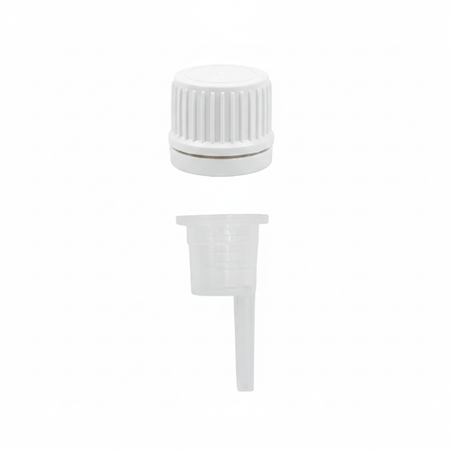 Dripper Insert 0.6mm with White Ribbed Tamper Evident Cap (Type II) DIN18