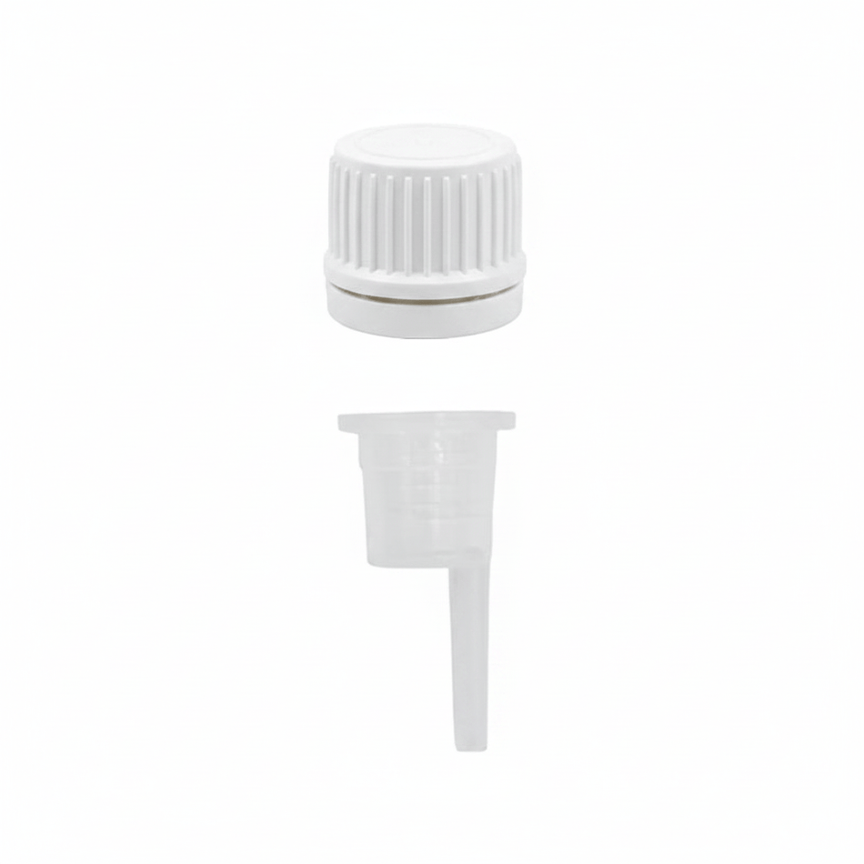 Dripper Insert 0.6mm with White Ribbed Tamper Evident Cap (Type II) DIN18