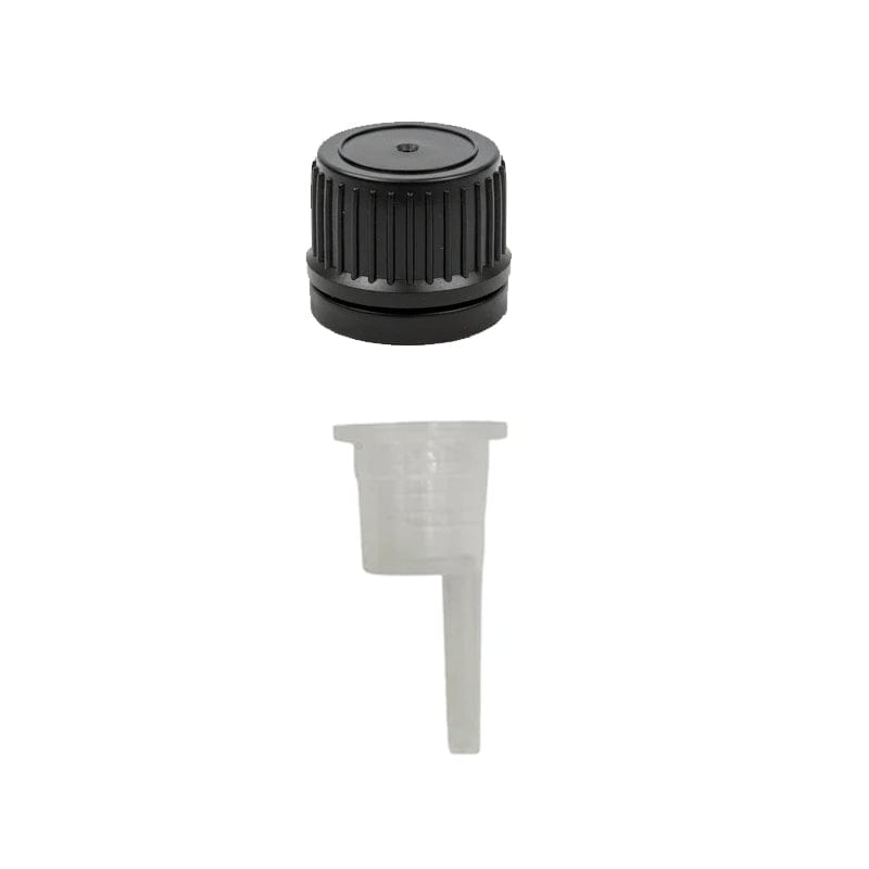 Dripper Insert 0.6mm with Tamper Evident Ribbed Black Cap (Type II) DIN18
