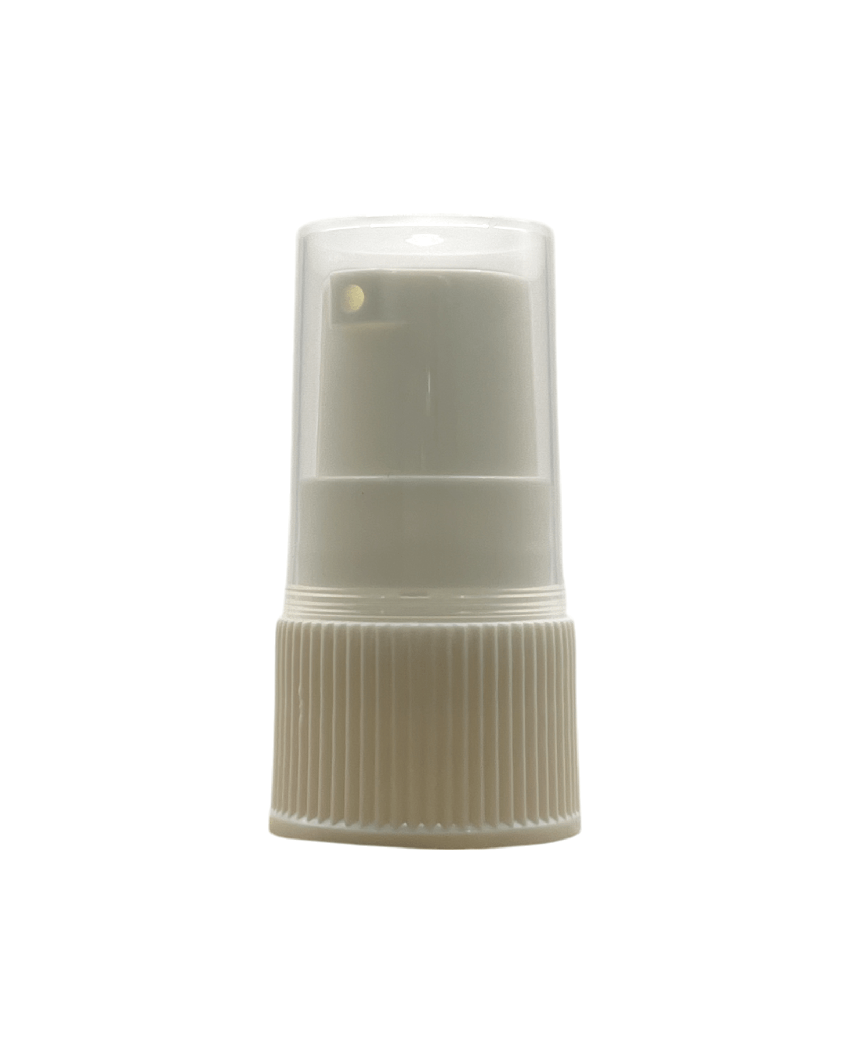 White Lotion Pump for Plastic (PET) Bottle - Fits 5ml to 30ml Bottle