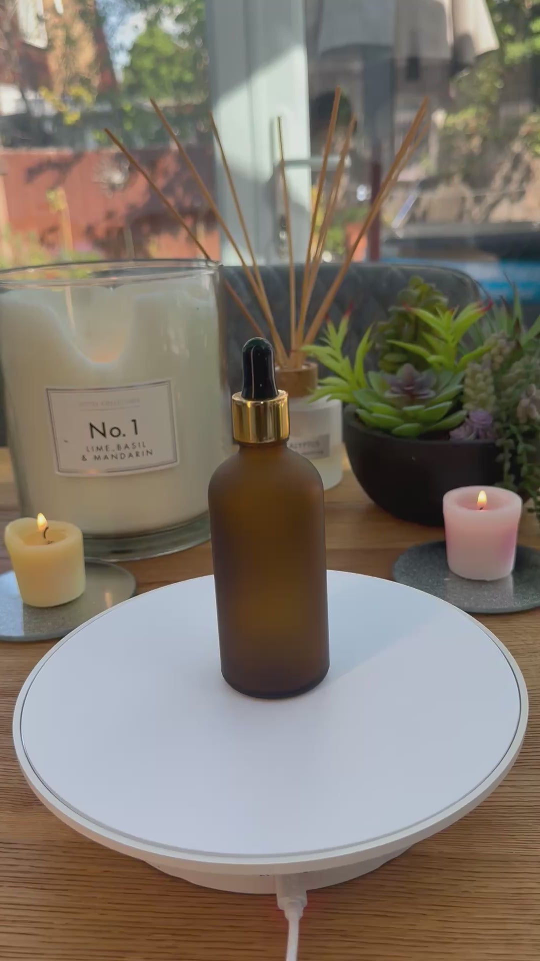 100ml Frosted Amber Glass dropper bottle with gold cap black bulb dropper pipette