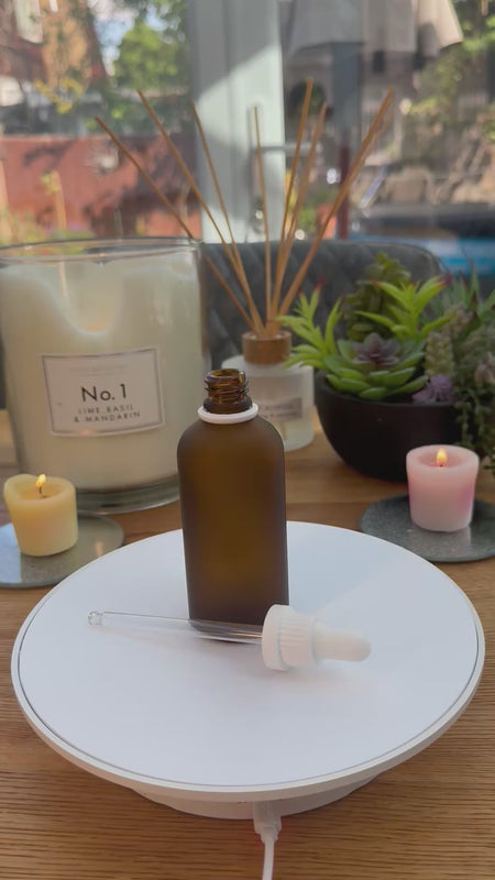 100ml Frosted Amber Glass dropper bottle with Tamper Evident T/E  White cap white bulb dropper pipette