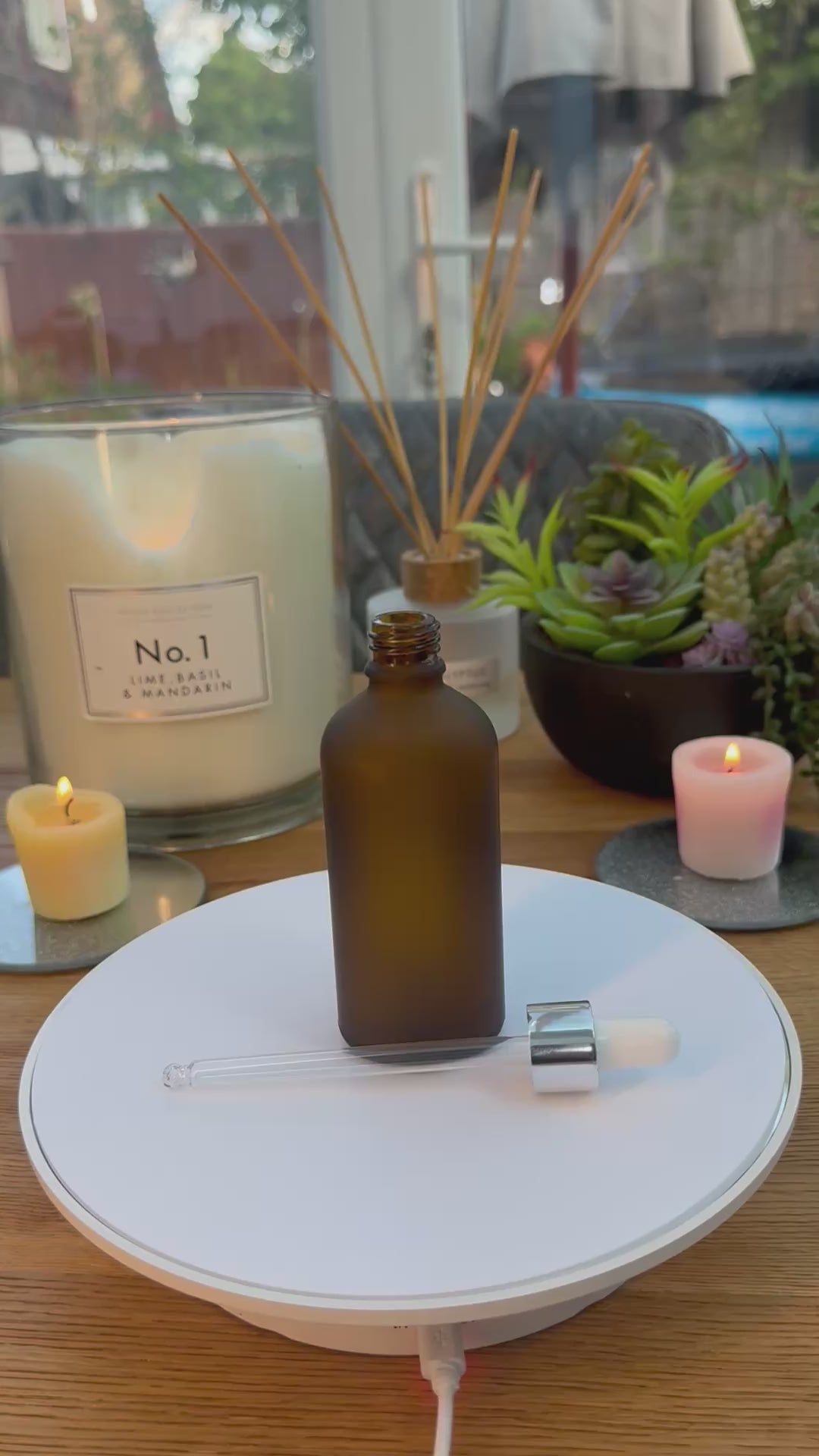 100ml Frosted Amber Glass dropper bottle with Silver cap white bulb dropper pipette