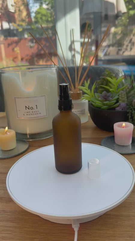 100ml Frosted Amber Glass dropper bottle with Tamper Evident T/E Black Lotion pump