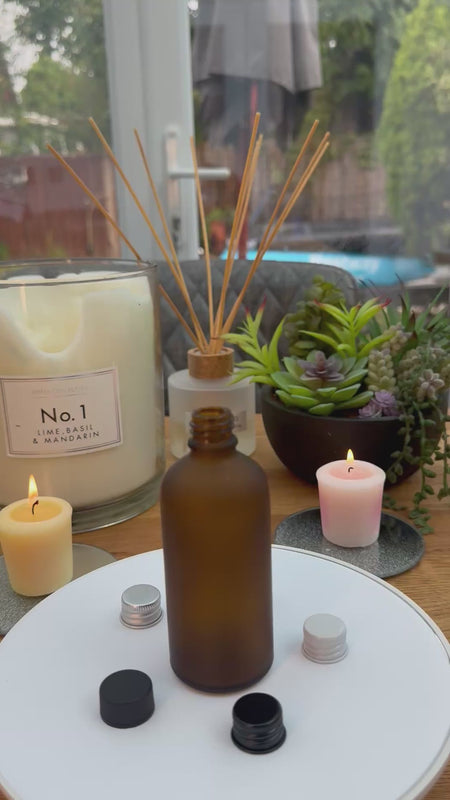 100ml Frosted Amber glass dropper bottle with Din18 Wadded cap choices