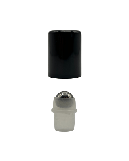 Stainless Steel Roller Ball and Gloss Black Plastic Lid
