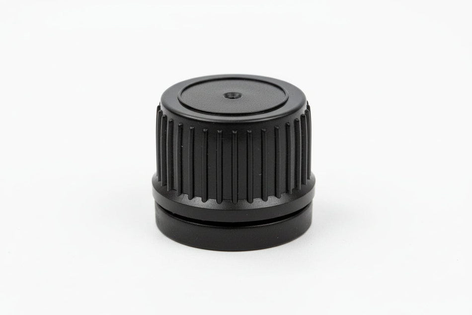 Tamper Evident Ribbed Black Cap Type II Din18