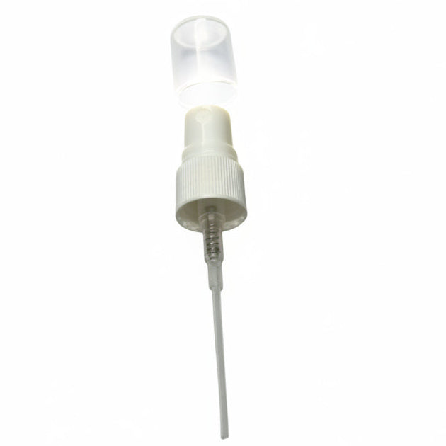 White Atomiser for Plastic (PET) Bottle - Fits 5ml to 30ml Bottle