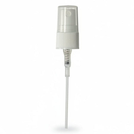 White Atomiser for Plastic (PET) Bottle - Fits 5ml to 30ml Bottle