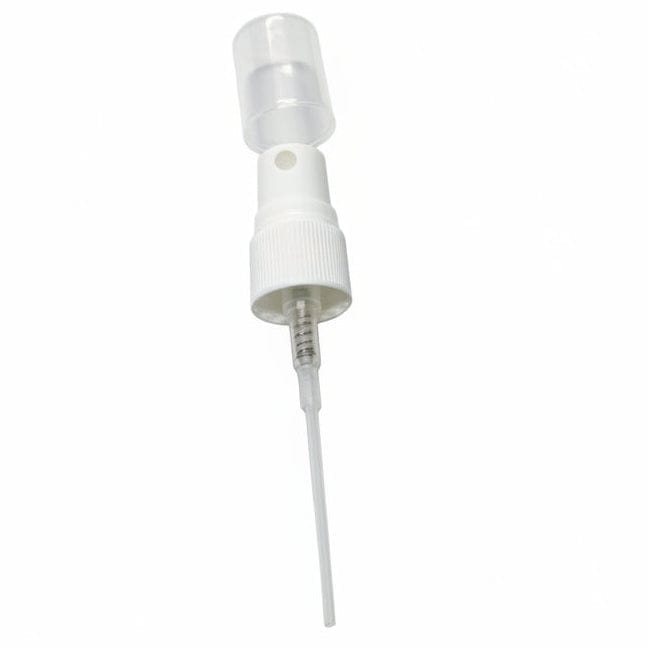 White Atomiser for Plastic (PET) Bottle - Fits 5ml to 30ml Bottle