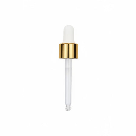 White & Gold Ball End Dropper Pipette DIN18...