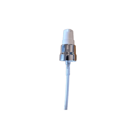 White Lotion Pump with Silver Collar