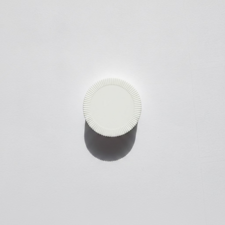 White PP Plastic Wadded Ribbed Cap 28mm (Polypropylene)
