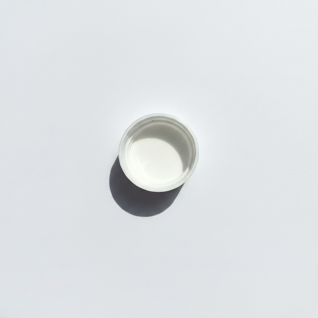 White PP Plastic Wadded Ribbed Cap 28mm (Polypropylene)