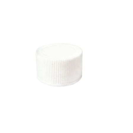 White PP Plastic Wadded Ribbed Cap 28mm (Polypropylene)