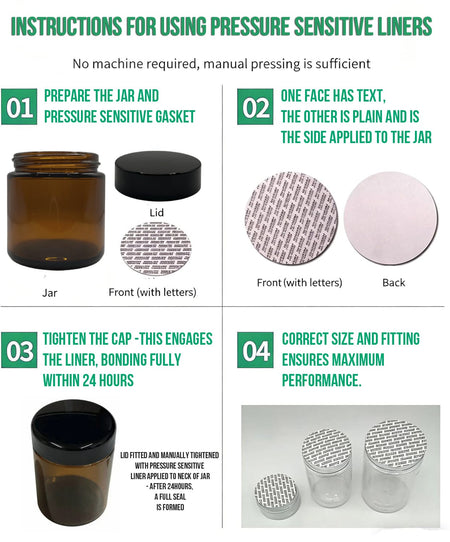 White Pressure Sensitive Liner For 50ml Glass Jar (51mm)